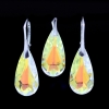 Set Fancy drop cu cristale Swarovski Aurore Boreale, cercei, pandantiv, argint 925 rodiat
