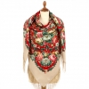 Premium shawl Peahen, wool, beige - 146x146cm