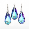Set Fancy drop cu cristale Swarovski Vitrail Light, cercei, pandantiv, argint 925 rodiat