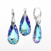 Set Fancy drop cu cristale Swarovski Vitrail Light, cercei, pandantiv, argint 925 rodiat