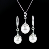 Set Princess cu perle Swarovski White, cercei, pandantiv, lant, argint 925 rodiat