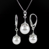 Set Princess cu perle Swarovski White, cercei, pandantiv, lant, argint 925 rodiat