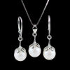 Set Princess cu perle Swarovski Pearlescent White, cercei, pandantiv, lant, argint 925 rodiat
