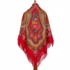 Premium shawl Lyubava, wool, red- 146x146cm