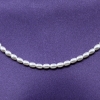 Colier cu perle ovale Swarovski, argint 925 rodiat, 43cm