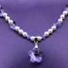 Colier cu cristale perle rotunde Swarovski, argint 925 rodiat, 41cm