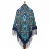 Premium shawl Fulfillment of Desires, wool, blue - 135x135cm