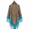 Premium shawl Sultry Wind, wool, turquoise - 135x135cm