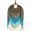 Premium shawl Sultry Wind, wool, turquoise - 135x135cm