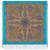 Sal premium Sultry Wind din lana, turcoaz, 135x135cm
