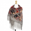 Premium shawl River of Love, wool, grey - 135x135cm