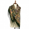 Premium shawl On the wings of tenderness, wool, green - 135x135cm