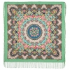 Premium shawl Rain, wool, green - 135x135cm