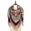 Premium shawl Rain, wool, garnet - 135x135cm