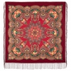 Premium shawl Flame of the Heart, wool, granat - 135x135cm