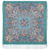 Premium shawl River of Love, wool, mint green - 135x135cm