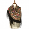 Premium shawl On the wings of tenderness, wool, black - 135x135cm