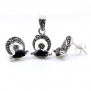 Set Hazel cu marcasite, cercei, pandantiv, argint 925, negru jet