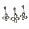 Set Fluture cu marcasite, cercei, pandantiv, argint 925