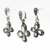 Set Fluture cu marcasite, cercei, pandantiv, argint 925