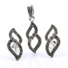 Set Fancy infinit cu marcasite, cercei, pandantiv, argint 925
