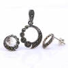 Set Chloe cu marcasite, cercei, pandantiv, argint 925