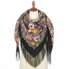 Premium shawl Silver Creek, wool, black - 125x125cm