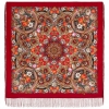 Premium shawl Silver Creek, wool, red - 125x125cm