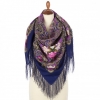 Premium shawl Fairy Tales of Summers Night, wool, blue  - 125x125cm
