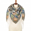 Premium shawl Lyubushka-golubushka, wool, ivory - 125x125cm