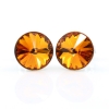 Cercei cu cristale rivoli Swarovski de 8mm Tangerine, argint 925 rodiat