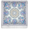 Premium shawl Letter to my Beloved, wool, grey - 125x125cm