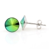 Cercei cu cristale rivoli Swarovski de 8mm Scarabaeus Green, argint 925 rodiat