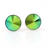 Cercei cu cristale rivoli Swarovski de 8mm Scarabaeus Green, argint 925 rodiat