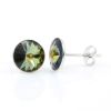 Cercei cu cristale rivoli Swarovski de 8mm Tabac, argint 925 rodiat
