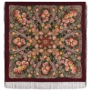 Premium shawl Land of Springs, wool, garnet - 125x125cm
