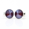 Cercei cu cristale rivoli Swarovski de 8mm Dark Red, argint 925 rodiat