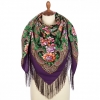 Premium shawl Land of Springs, wool, mauve - 125x125cm