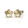 Cercei cu cristale fancy floare Swarovski de 6mm Golden Shadow, argint 925 rodiat