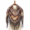 Premium shawl Time for Miracles, wool, brown - 125x125cm