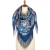 Premium shawl Beauty Girl, wool, blue - 125x125cm
