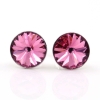Cercei cu cristale rivoli Swarovski de 8mm Rose, argint 925 rodiat