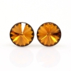 Cercei cu cristale rivoli Swarovski de 8mm Topaz, argint 925 rodiat