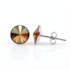 Cercei cu cristale rivoli Swarovski de 8mm Copper, argint 925 rodiat
