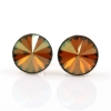 Cercei cu cristale rivoli Swarovski de 8mm Copper, argint 925 rodiat