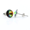 Cercei cu cristale rivoli Swarovski de 8mm Vitrail Medium, argint 925 rodiat
