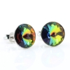 Cercei cu cristale rivoli Swarovski de 8mm Vitrail Medium, argint 925 rodiat