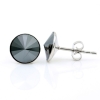Cercei cu cristale rivoli Swarovski de 8mm Hematite, argint 925 rodiat