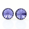 Cercei cu cristale rivoli Swarovski de 8mm Tanzanite, argint 925 rodiat