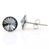 Cercei cu cristale rivoli Swarovski de 8mm Silver Night, argint 925 rodiat